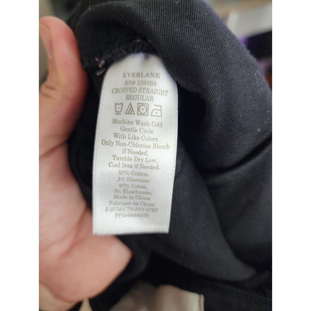 Everlane Women's Black Cropped Straight Regular Denim Jean Size‎ 6 High Waisted - Picture 11 of 11